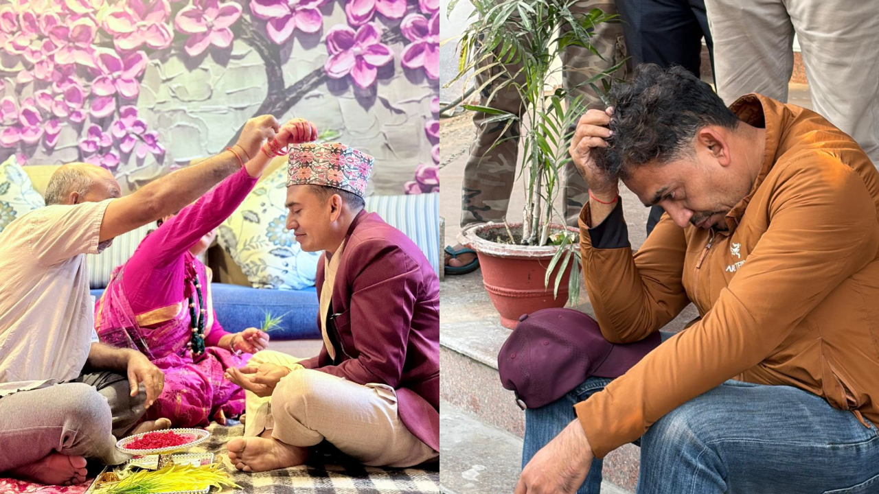 धुर्मुसको फोटो शेयर गर्दै कुमारले लेखेः ‘यसरी शिरमा हात राख्ने मेरो दाइ हुँदै हैन’