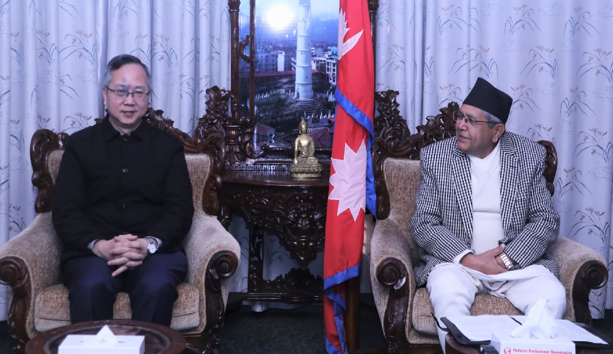 सभामुख घिमिरेसँग चिनियाँ राजदूत सोङको बिदाइ भेट