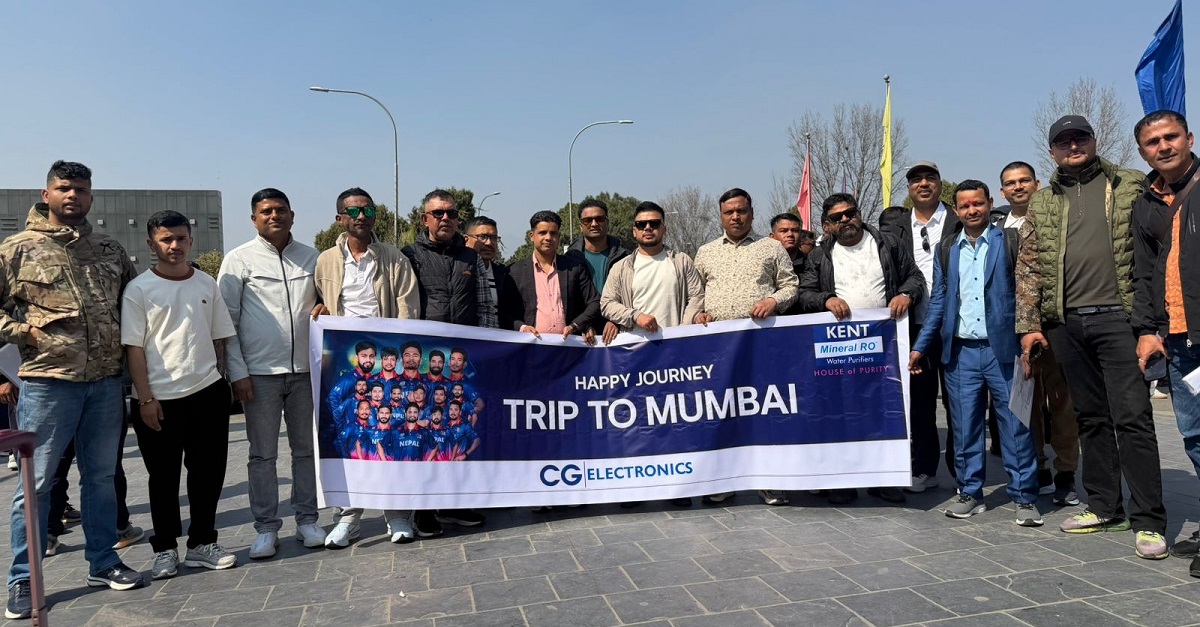 केन्टद्वारा २९ जना आईसीसी टी–२० विश्वकप प्रत्यक्ष हेर्ने मुम्बई प्रस्थान