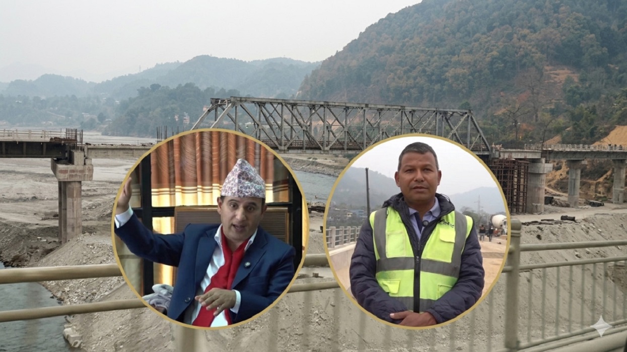व्यास नगरपालिकास्थित मादी नदीको निर्माणाधीन पुलको काम ७५ प्रतिशत सकियो