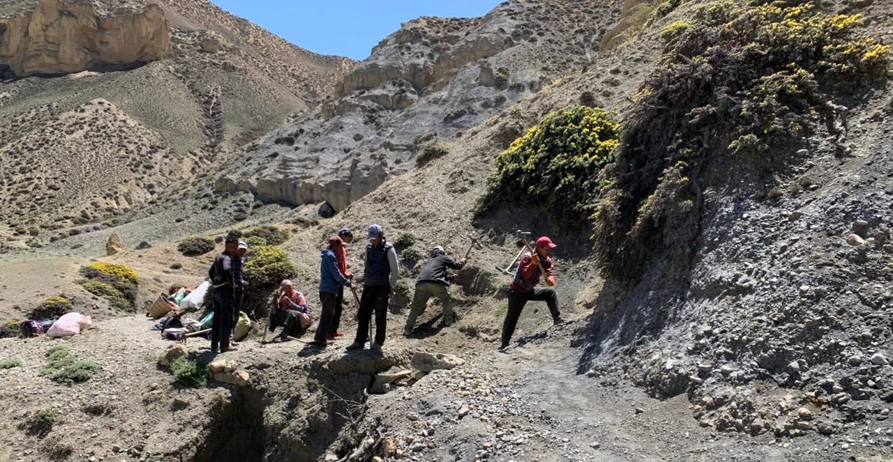 छुसाङ–पाताङ्ग्या पदमार्ग स्तरोन्नति गरिँदै