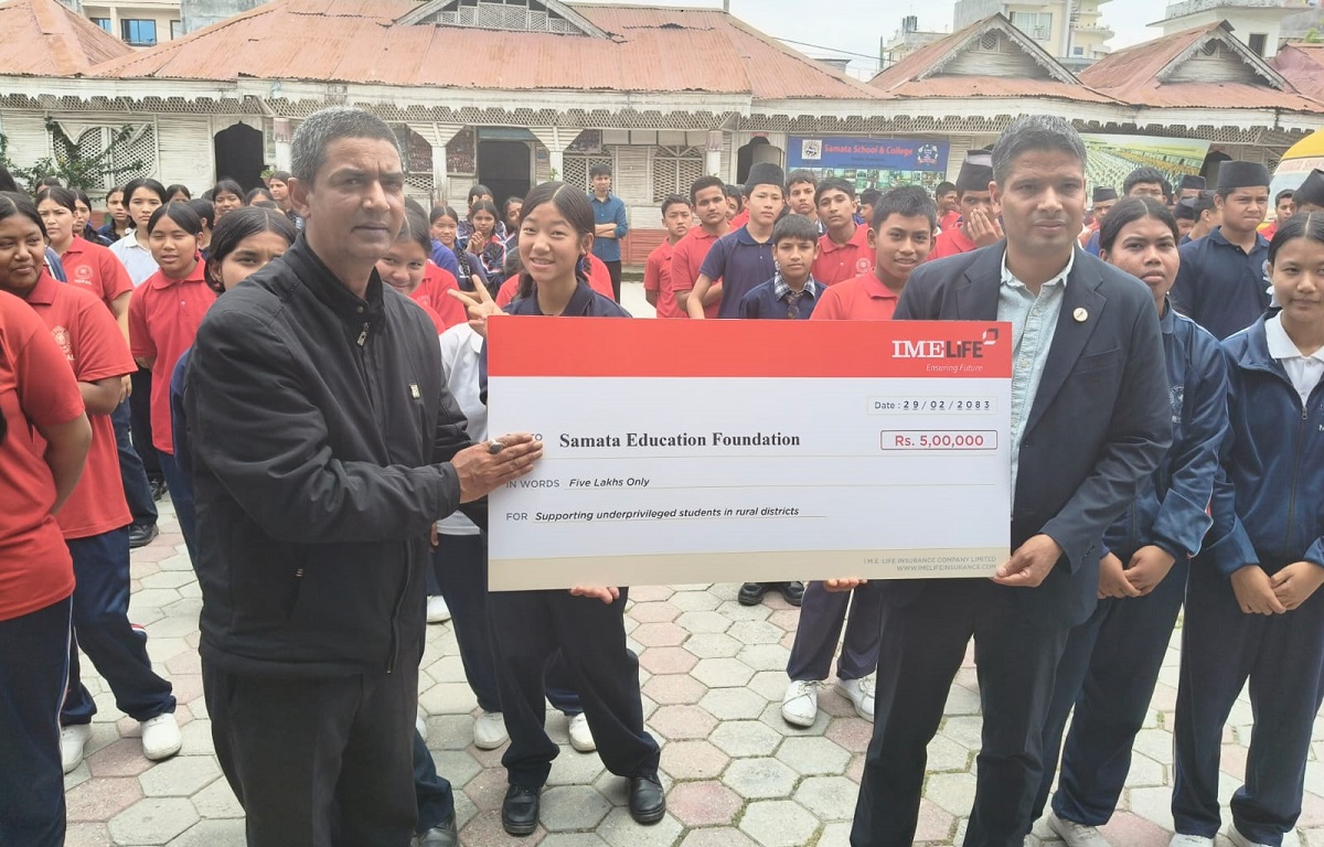 आईएमई लाइफ इन्स्योरेन्सद्वारा समता एजुकेशन फाउन्डेसनलाई ५ लाख सहयोग