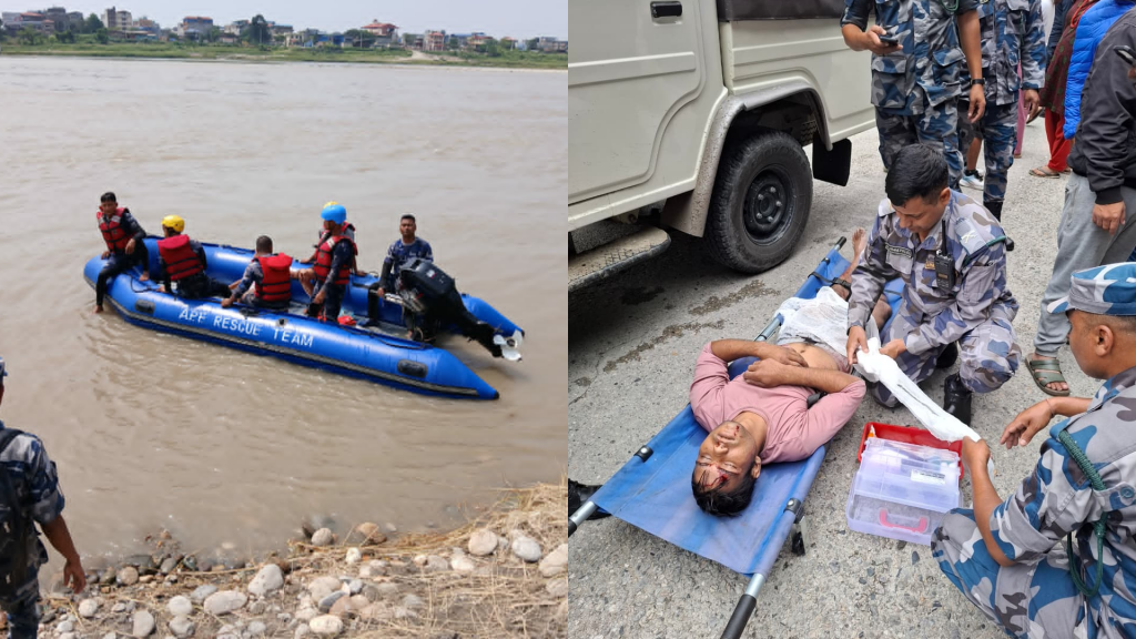 भोटेकोशीगमा अड्किएका एक व्यक्तिको सकुशल उद्धार