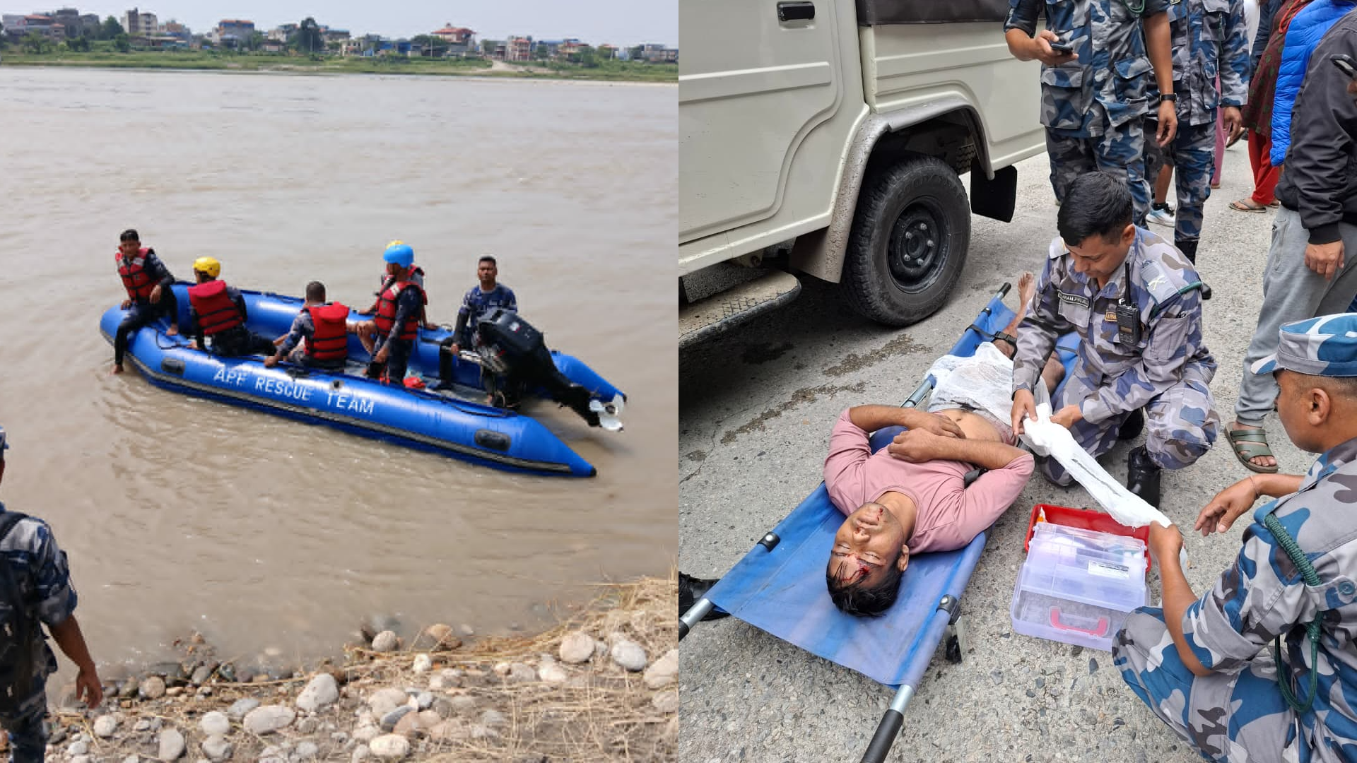 भोटेकोशीगमा अड्किएका एक व्यक्तिको सकुशल उद्धार