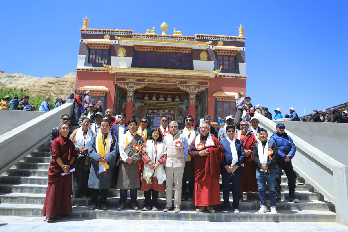 मुस्ताङको लोमन्थाङमा भारतीय सहयोगमा निर्मित गुम्बा विद्यालयको छात्रावास भवन उद्घाटन