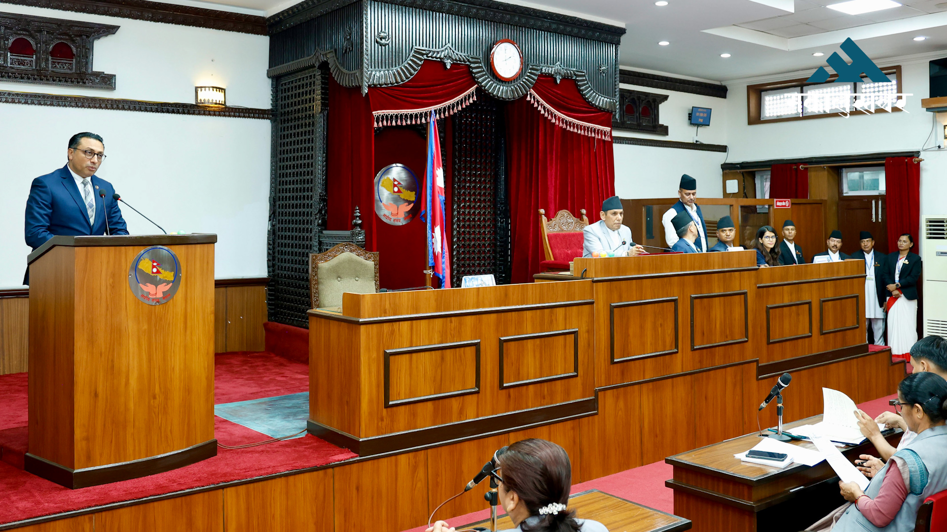 अर्थमन्त्रीद्वारा राष्ट्रिय सभामा विनियोजन विधेयक प्रस्तुत
