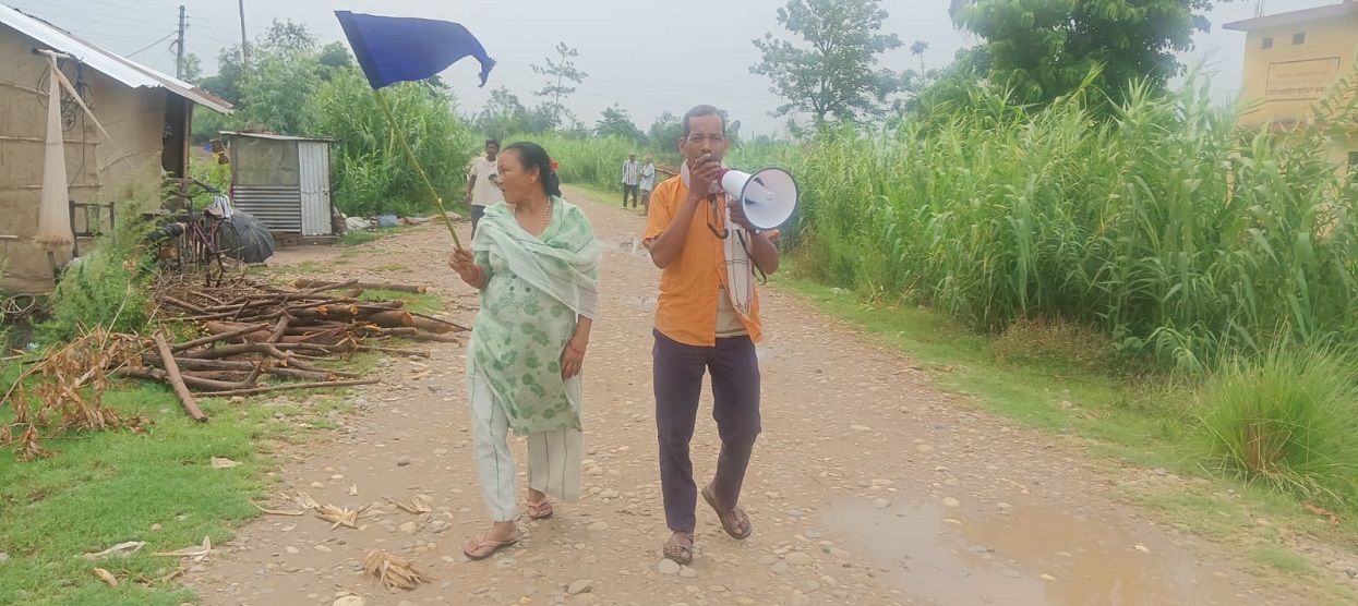 तटीय क्षेत्रका समुदायमा बाढीको कृत्रिम नमूना अभ्यास