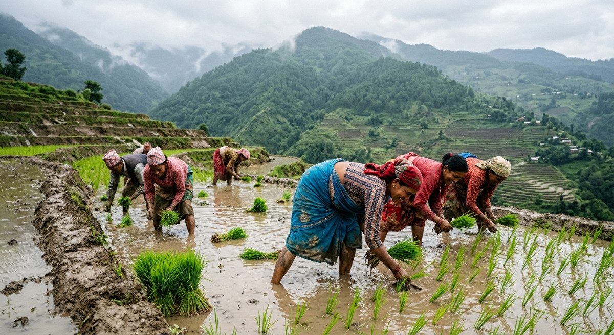 देशभर धान रोपाइँको गति सुस्त, हालसम्म ४५ प्रतिशत मात्र सम्पन्न