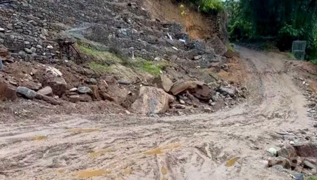 मेची राजमार्गको राजदुवाली खण्ड भासियो, यातायात अवरुद्ध