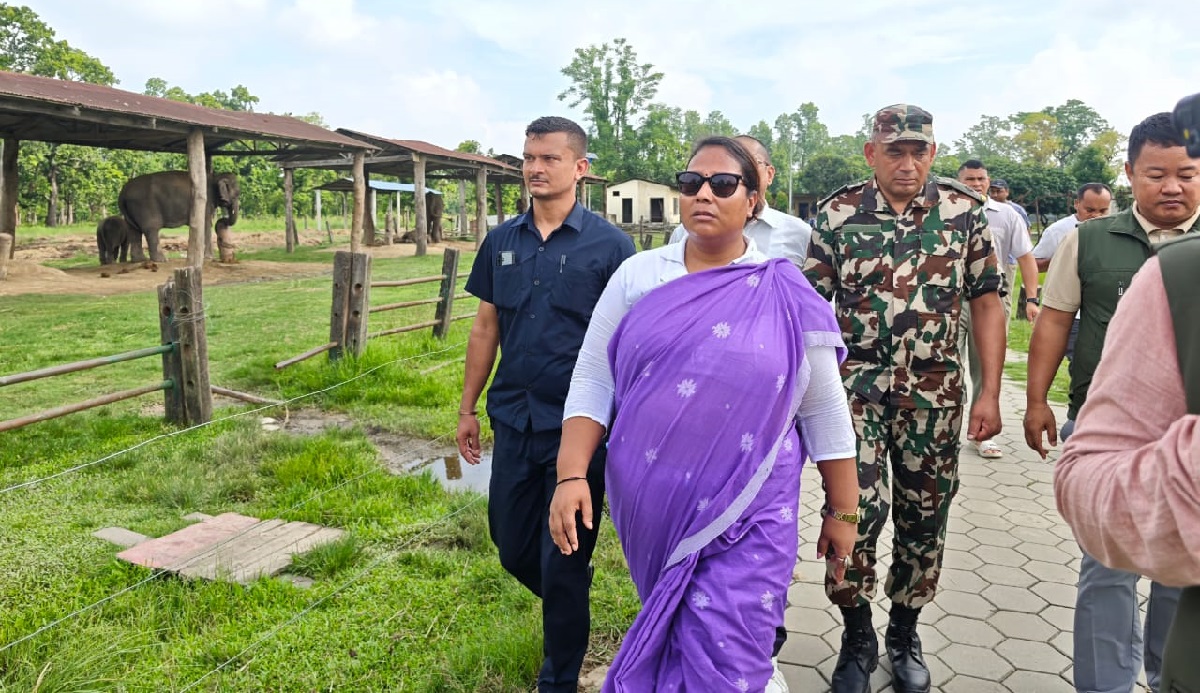 हात्ती प्रजनन केन्द्र निरीक्षणमा मन्त्री चौधरी